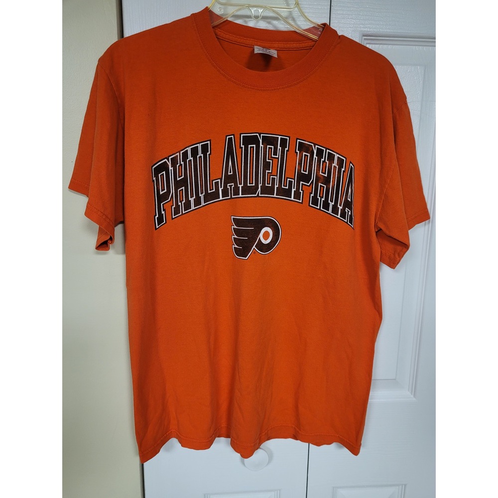 Jerzees Philadelphia‎ Flyers Orange Heavyweight Cotton T-Shirt Mens Size M NHL